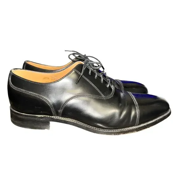 Loake Last Oxfords Men's Size 8.5 Black Leather Professional Collection Cap Toe